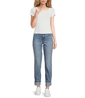 Good American Good Classic Mid-Rise Slim Straight Jeans