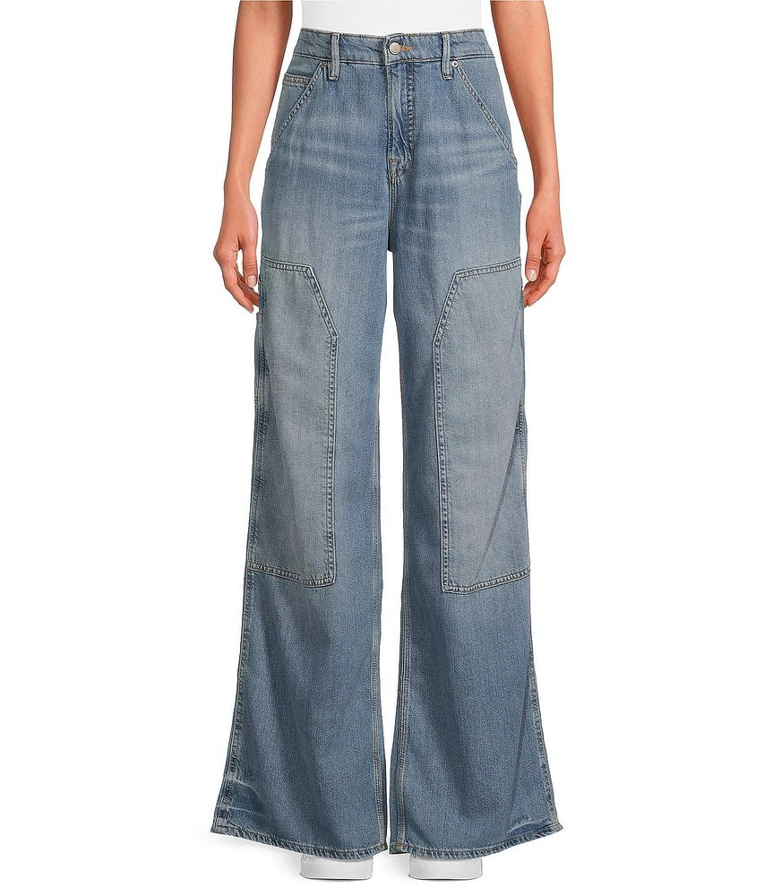 Good American Good Ease Mid-Rise Wide-Leg Carpenter Jeans