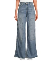 Good American Good Ease Mid-Rise Wide-Leg Carpenter Jeans