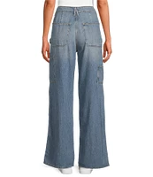 Good American Good Ease Mid-Rise Wide-Leg Carpenter Jeans