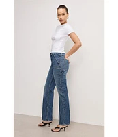 Good American Good Icon Mid-Rise Straight Carpenter Jeans
