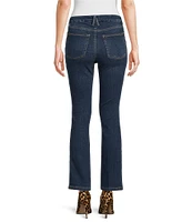 Good American Good Leg High Rise Straight Stretch Denim Jeans
