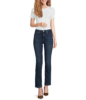 Good American Good Leg High Rise Straight Stretch Denim Jeans