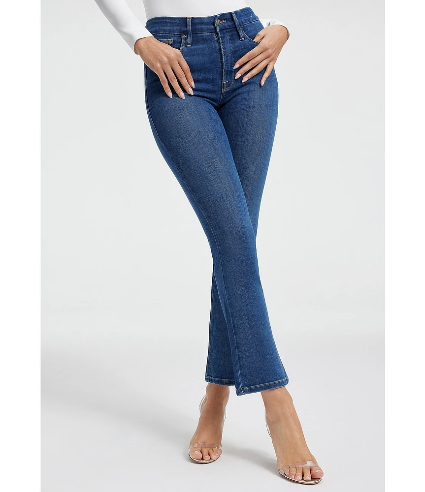 Good American Good Leg High Rise Straight Stretch Denim Jeans