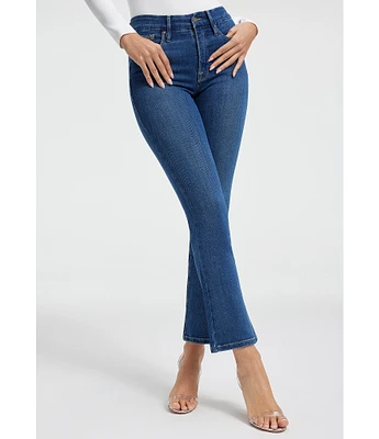 Good American Good Leg High Rise Straight Stretch Denim Jeans