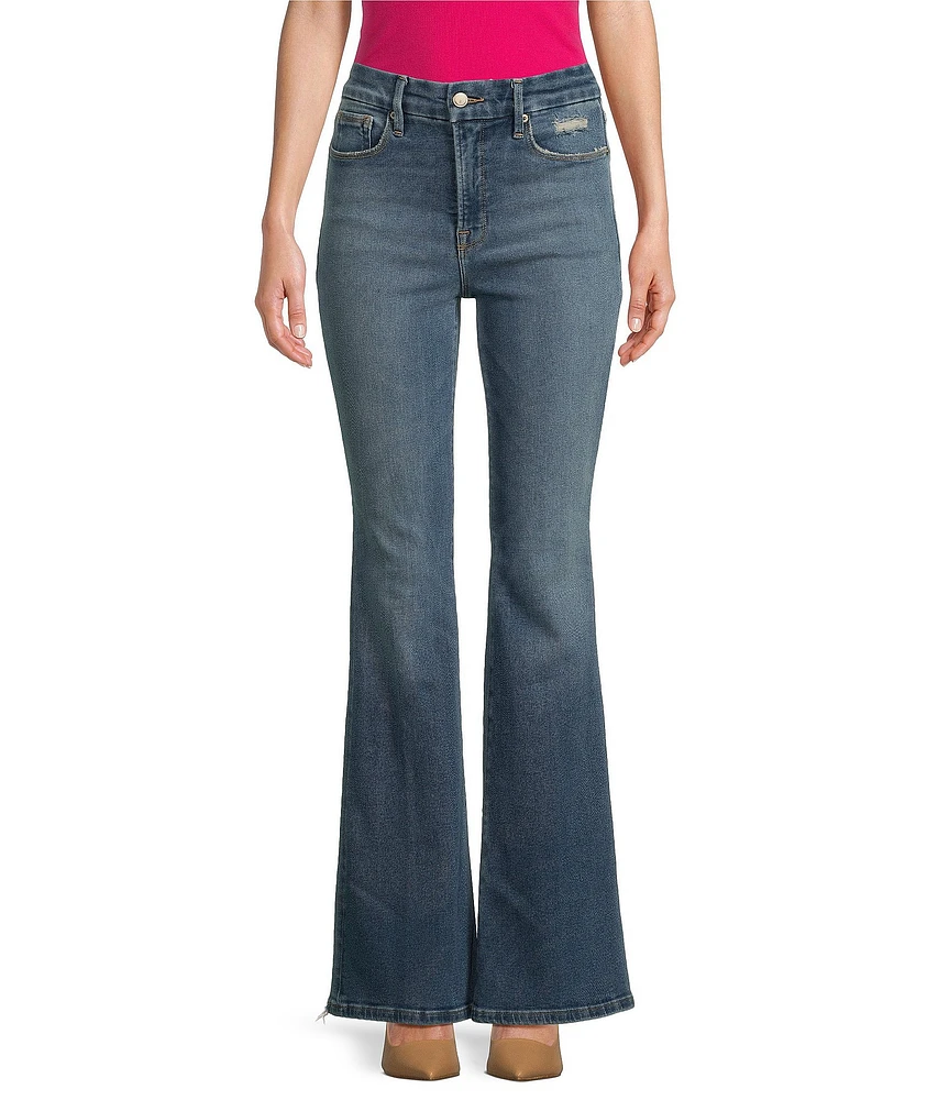 Good American Good Legs Flare Mid Rise Jeans