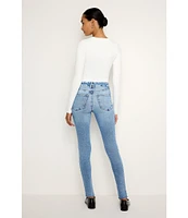 Good American Good Legs Skinny Baby Step Hem Jeans