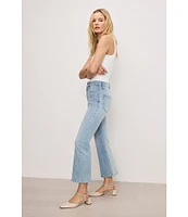 Good American Good Legs Soft-Tech Mid Rise Crop Mini Boot Jeans
