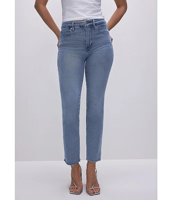 Good American Good Legs Straight Denim Split Pocket Jeans