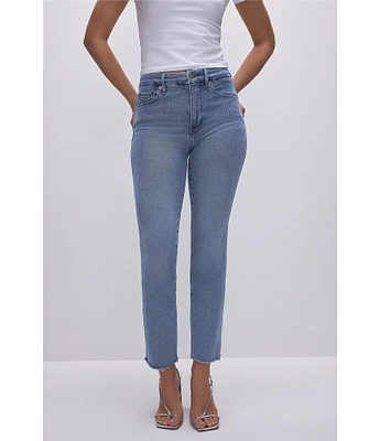 Good American Good Legs Straight Denim Split Pocket Jeans