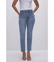 Good American Good Legs Straight Denim Split Pocket Jeans