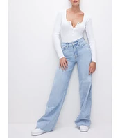 Good American Good Skate Wide Leg Jeans