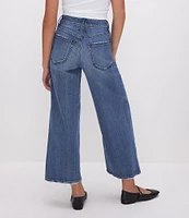 Good American Good Waist Denim High Rise Palazzo Cropped Jeans