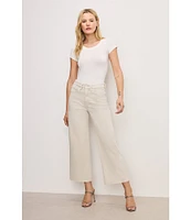 Good American Good Waist High Rise Palazzo Cropped Leg Jeans