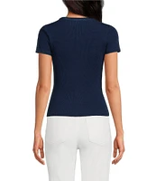 Good American Jeanius Crew Neck Short Sleeve Fitted Tee