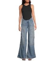 Good American Micro Rib Scoop Neckline Sleeveless Tank