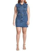 Good American Plus Size Fit For Success Sleeveless Mini Denim Dress