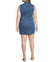 Good American Plus Size Fit For Success Sleeveless Mini Denim Dress