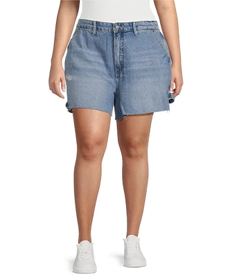Good American Plus Good 90s Mid Rise Carpenter Long Shorts