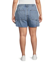Good American Plus Good 90s Mid Rise Carpenter Long Shorts