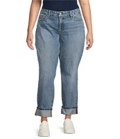 Good American Plus Good Classic Mid-Rise Slim Straight Jeans