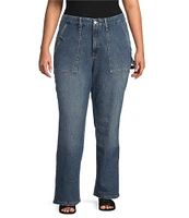 Good American Plus Good Icon Mid Rise Straight Carpenter Jeans
