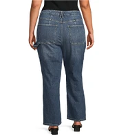 Good American Plus Good Icon Mid Rise Straight Carpenter Jeans