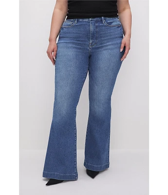 Good American Plus Good Legs Flare Denim Jeans