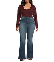 Good American Plus Good Legs Flare Mid Rise Jeans