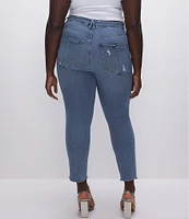 Good American Plus Good Legs Straight Denim Split Pocket Jeans