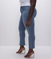 Good American Plus Good Legs Straight Denim Split Pocket Jeans