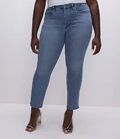 Good American Plus Good Legs Straight Denim Split Pocket Jeans