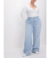 Good American Plus Good Skate Wide Leg Jeans