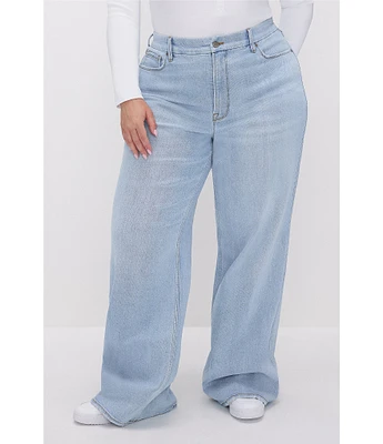 Good American Plus Good Skate Wide Leg Jeans