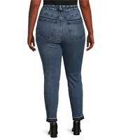 Good American Plus Good Waist Crop Released Hem Jeans