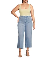 Good American Plus Good Waist Palazzo Light Compression High Rise Crop Jeans