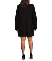 Good American Plus Ponte Notch Collar Long Sleeve Embellished Blazer Dress