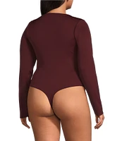 Good American Plus Scuba Scoop Neck Long Sleeve Bodysuit