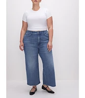 Good American Plus Size Denim Good Waist Palazzo High Rise Cropped Jeans