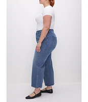 Good American Plus Size Denim Good Waist Palazzo High Rise Cropped Jeans