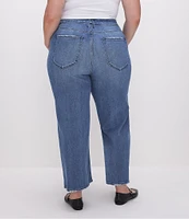 Good American Plus Size Denim Good Waist Palazzo High Rise Cropped Jeans