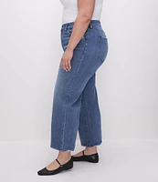 Good American Plus Size Denim Good Waist Palazzo High Rise Cropped Jeans