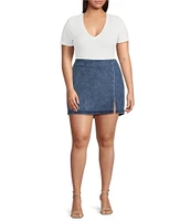 Good American Plus Size Denim Mini Skirt