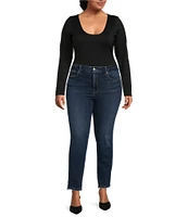 Good American Plus Size Good Classic Baby Step Hem Denim Jeans