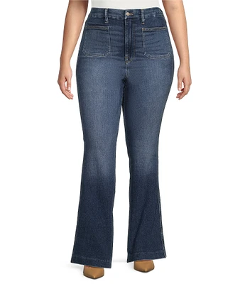 Good American Plus Size Good Curve Patch Pocket Bootcut Jeans