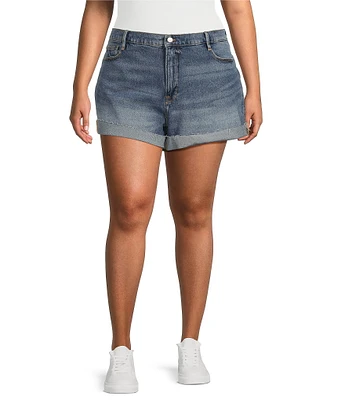 Good American Plus Size Good Girlfriend Mid Rise Shorts