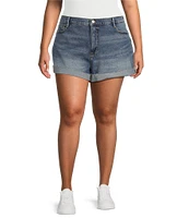 Good American Plus Size Good Girlfriend Mid Rise Shorts