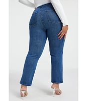 Good American Plus Size Good Leg High Rise Straight Stretch Denim Jeans