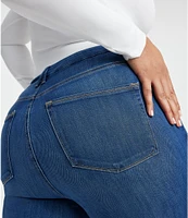 Good American Plus Size Good Leg High Rise Straight Stretch Denim Jeans