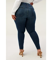 Good American Plus Size Good Legs High Rise Gap-Proof Waistband Stretch Denim Skinny Jeans